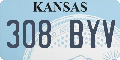 KS license plate 308BYV