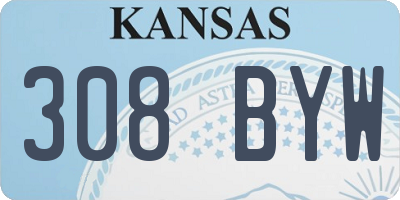 KS license plate 308BYW