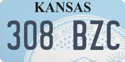 KS license plate 308BZC
