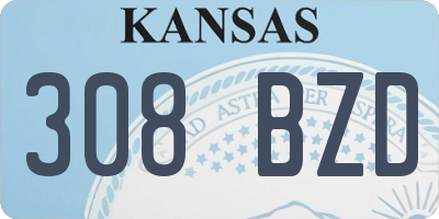 KS license plate 308BZD