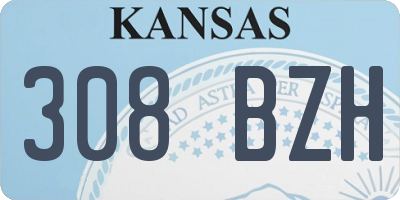 KS license plate 308BZH