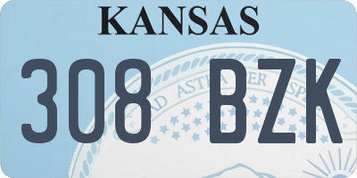KS license plate 308BZK