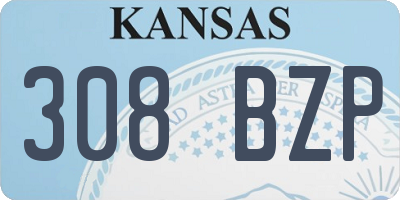 KS license plate 308BZP