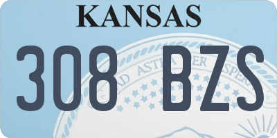 KS license plate 308BZS