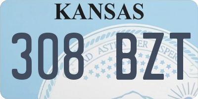 KS license plate 308BZT