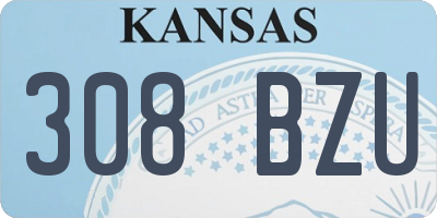 KS license plate 308BZU