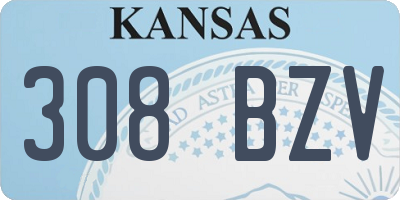 KS license plate 308BZV
