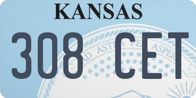 KS license plate 308CET