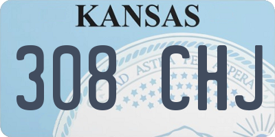 KS license plate 308CHJ