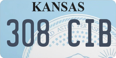 KS license plate 308CIB
