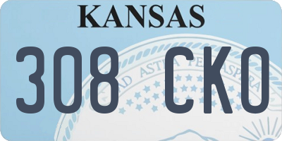 KS license plate 308CKO