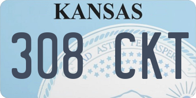 KS license plate 308CKT