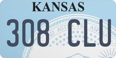 KS license plate 308CLU