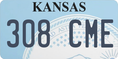 KS license plate 308CME