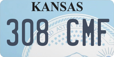 KS license plate 308CMF