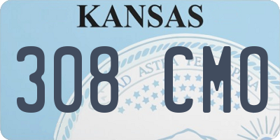 KS license plate 308CMO