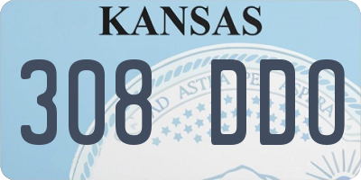 KS license plate 308DDO