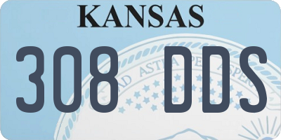 KS license plate 308DDS