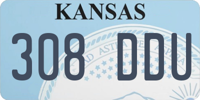KS license plate 308DDU