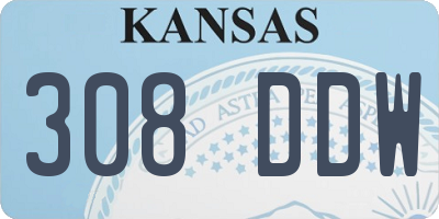 KS license plate 308DDW
