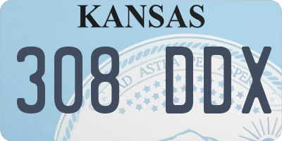 KS license plate 308DDX