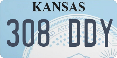 KS license plate 308DDY