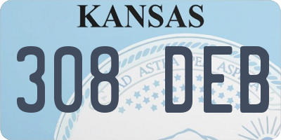 KS license plate 308DEB