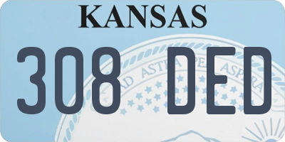 KS license plate 308DED