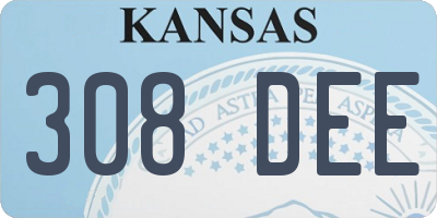 KS license plate 308DEE