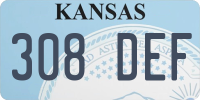 KS license plate 308DEF