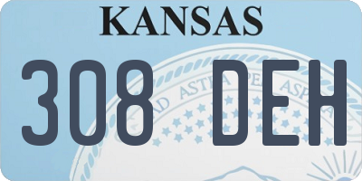 KS license plate 308DEH