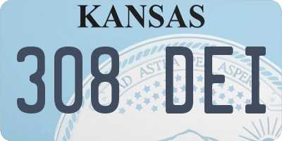 KS license plate 308DEI