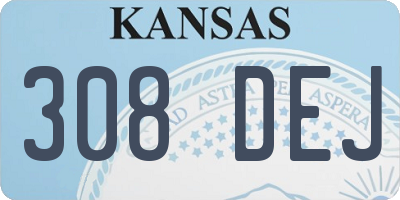 KS license plate 308DEJ