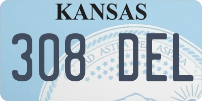 KS license plate 308DEL