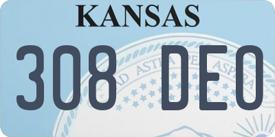 KS license plate 308DEO