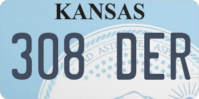 KS license plate 308DER