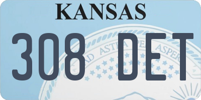 KS license plate 308DET
