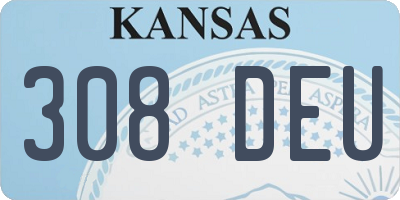 KS license plate 308DEU