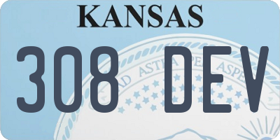KS license plate 308DEV