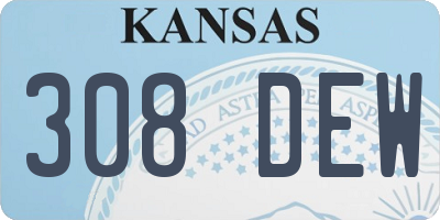 KS license plate 308DEW