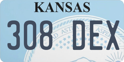 KS license plate 308DEX