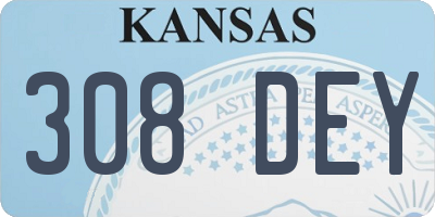 KS license plate 308DEY