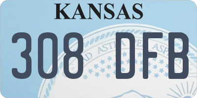 KS license plate 308DFB