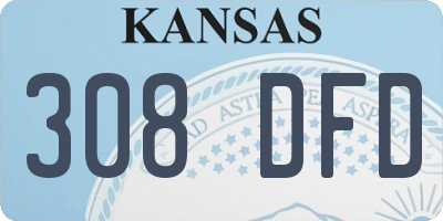 KS license plate 308DFD