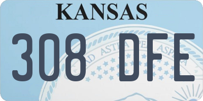 KS license plate 308DFE
