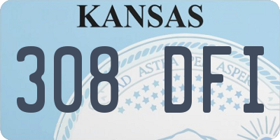 KS license plate 308DFI