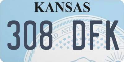 KS license plate 308DFK