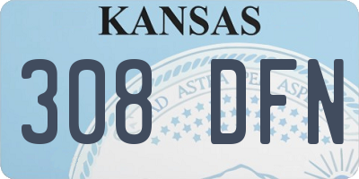 KS license plate 308DFN