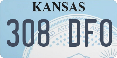 KS license plate 308DFO