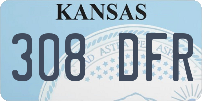 KS license plate 308DFR